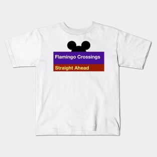 Flamingo Crossings Sign Kids T-Shirt